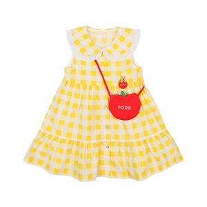 NWT Disney Baby Yellow Checkered Dress with Red Accents